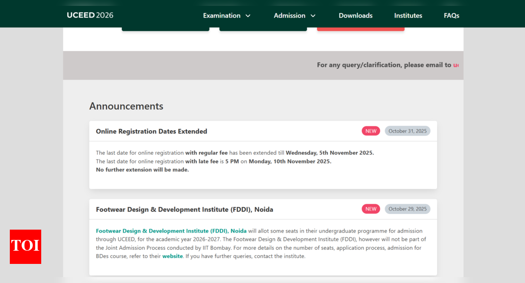 IIT Bombay extends UCEED registration deadline: Check last date and direct link to apply here