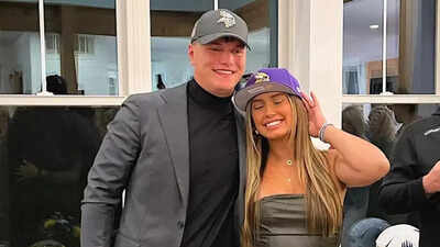 JJ McCarthy’s fiancée Katya steals hearts showing off baby boy’s adorable Vikings outfit after emotional win vs. Lions