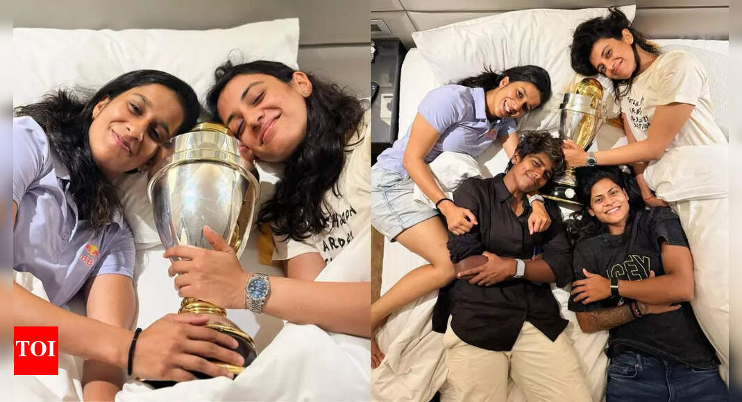 Are we still dreaming? Jemimah Rodrigues shares pictures of herself and teammates sleeping with World Cup trophy