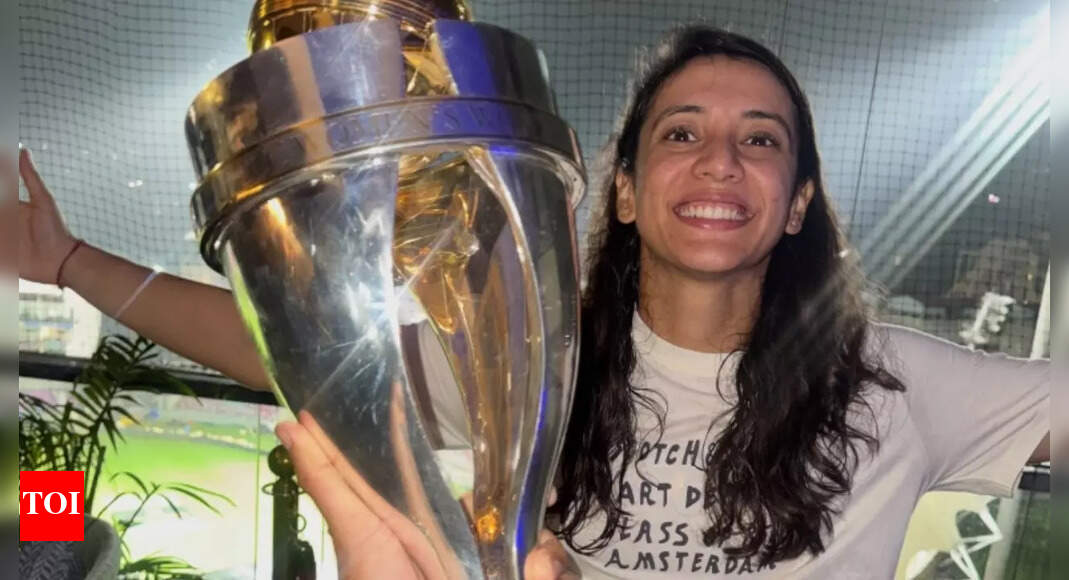 Smriti Mandhana’s BF Palash Muchhal celebrates India’s historic Women’s World Cup Win; Shares Smriti’s pic with trophy