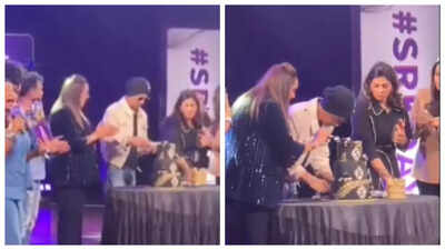 Shah Rukh Khan cuts 3-tier cake on his 60th birthday in grand meet-and-greet with fans - WATCH viral video