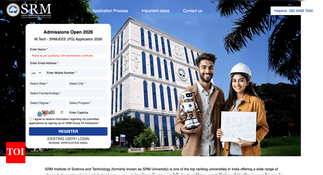 SRMJEEE PG 2026 registration begins at srmist.edu.in: Check important dates and direct link to apply here