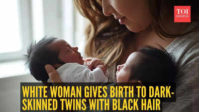 White woman gives birth to dark-skinned twins with black hair; husband's reaction is...