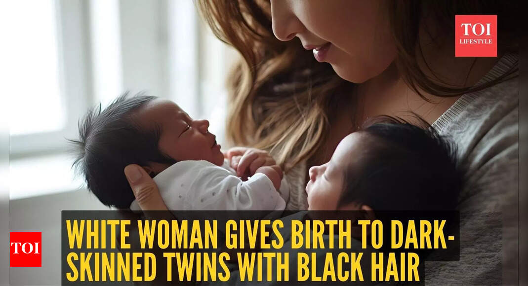 White woman gives birth to dark-skinned twins with black hair; husband's reaction is...