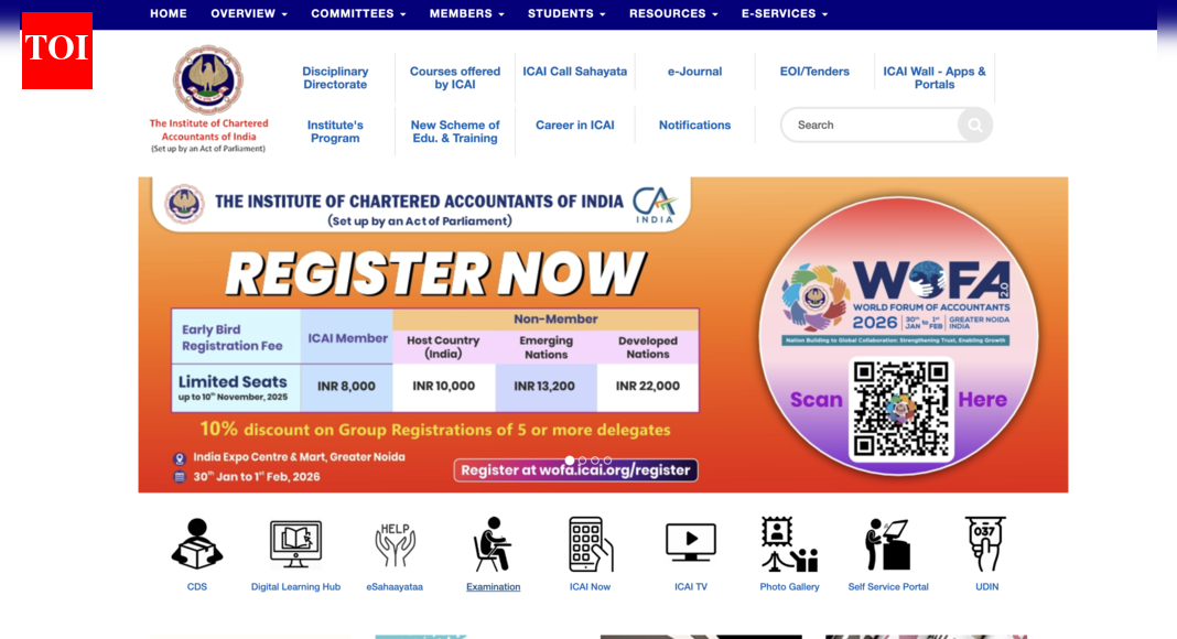 ICAI CA January 2026 registration window opens at icai.gov.in: Check ...