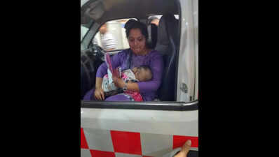 Woman saves infant injured in road accident