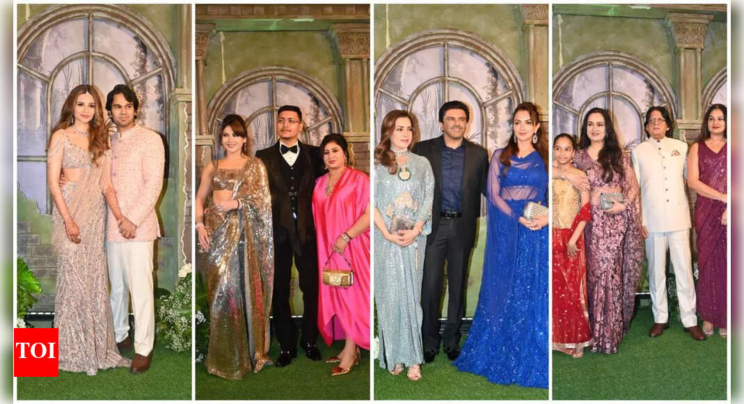 Vedant Birla and Tejal Kulkarni wedding reception: Urvashi Rautela, Padmini Kolhapure, Armaan and Aadar Jain, Neelam Kothari among guests blessing the newlyweds