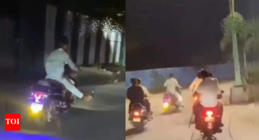 Watch viral stunt video: Youth caught standing, jumping on scooter; Mumbra Police take action