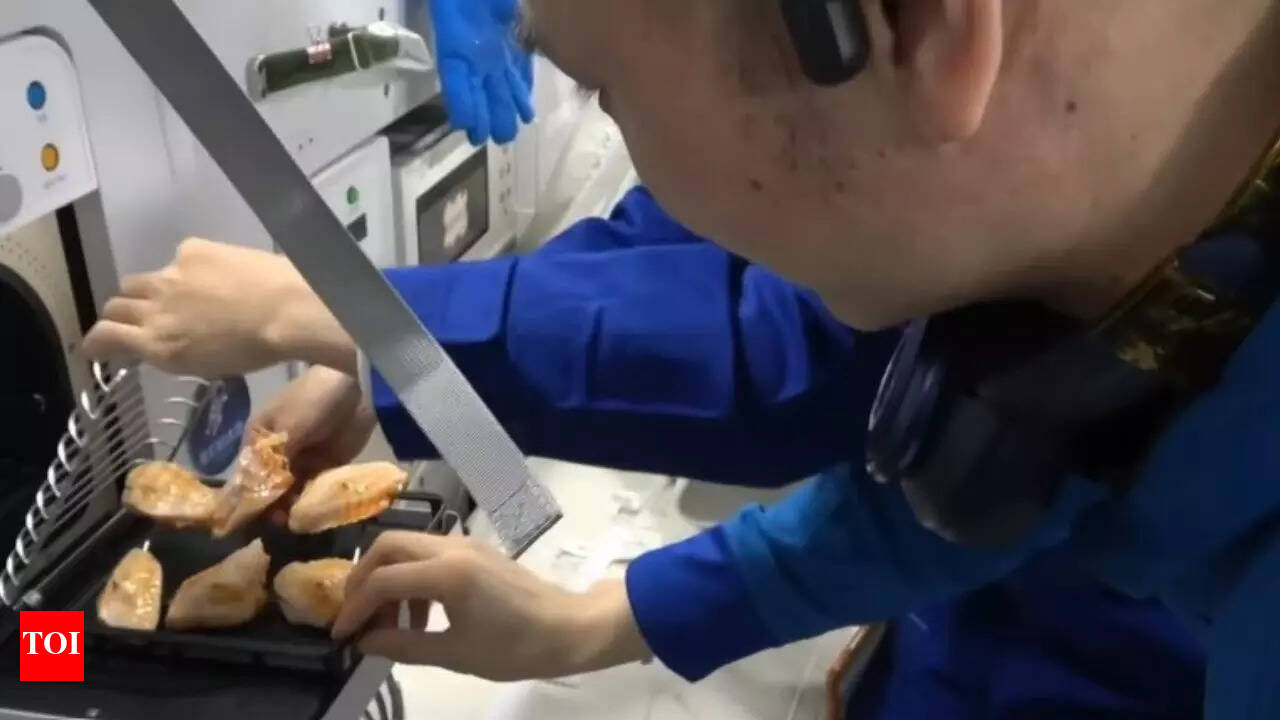 Watch: China's astronauts grill chicken, steak in space — why it matters -  The Times of India