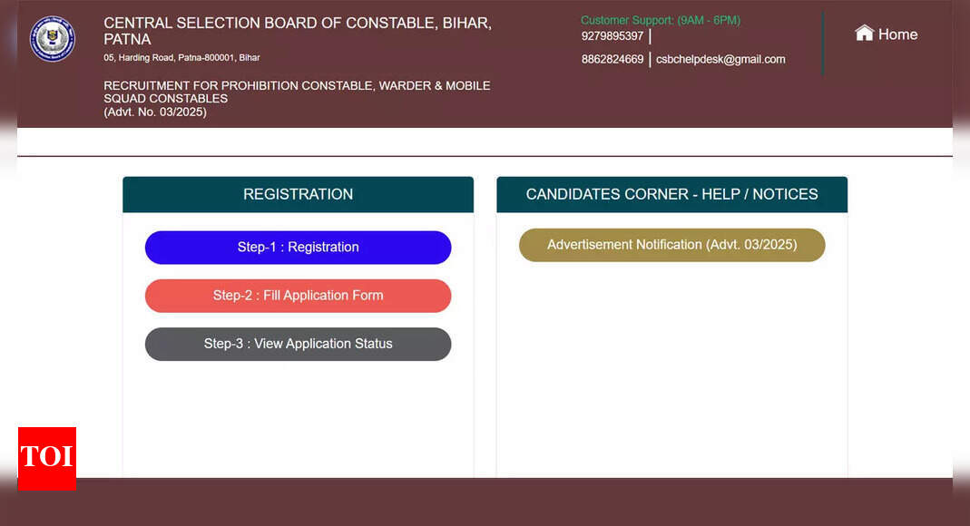 Bihar Police CSBC constable recruitment 2025: Last date to apply for 4128 posts; check direct link here