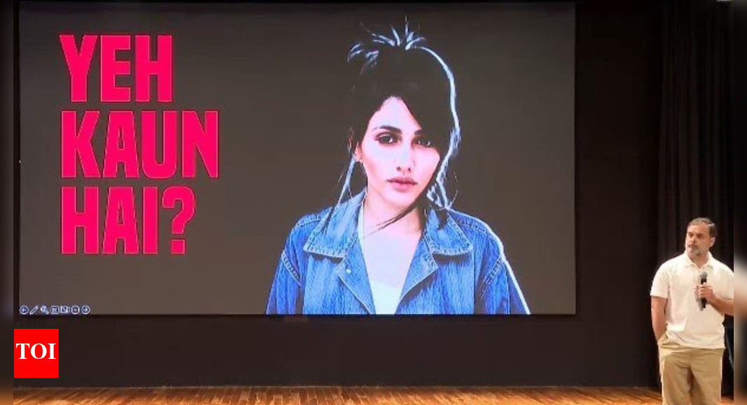 <div>'Who is this woman?' Rahul Gandhi says Brazilian model voted 22 times in Haryana; changed names from Sweety to Saraswathi</div>