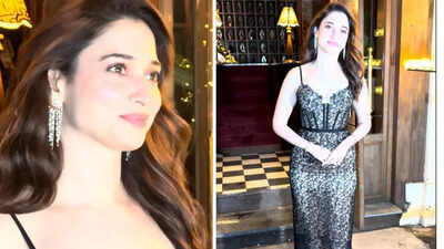 Tamannaah Bhatia stuns in Rs 66,300 bustier midi dress; the edgy chic outfit is perfect for a dinner date night