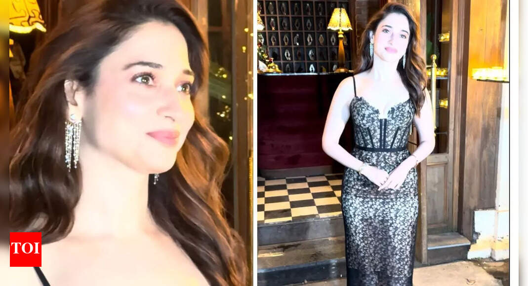 Tamannaah Bhatia stuns in Rs 66,300 bustier midi dress; the edgy chic outfit is perfect for a dinner date night