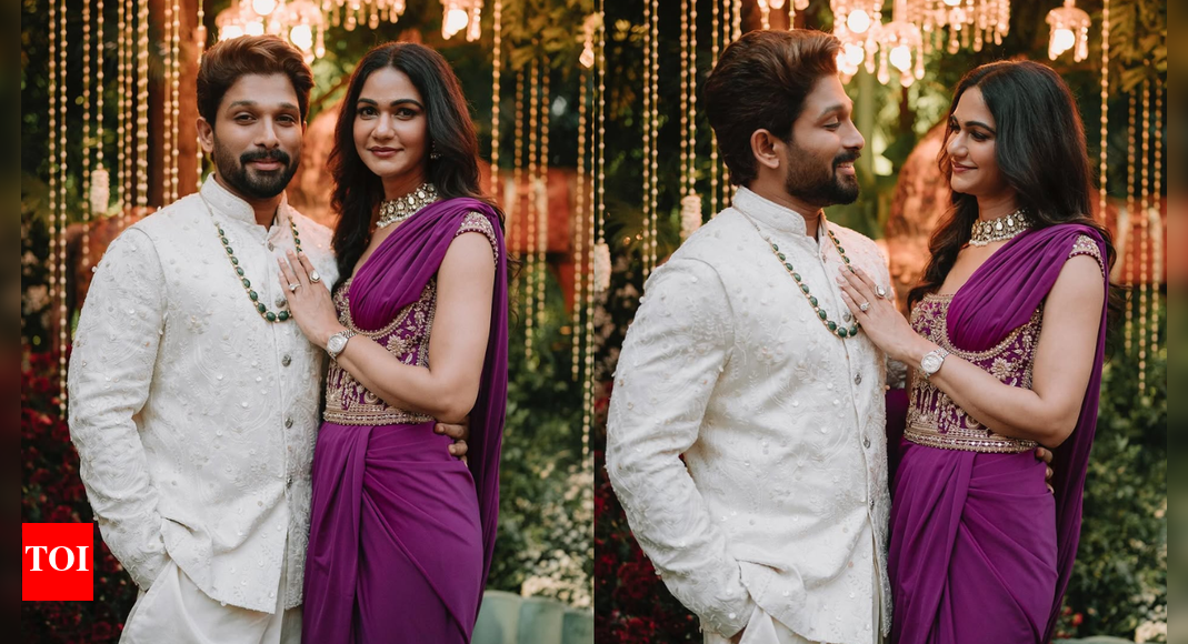 Allu Arjun and Sneha Reddy steal hearts in traditional attire: 'Just us, glowing'