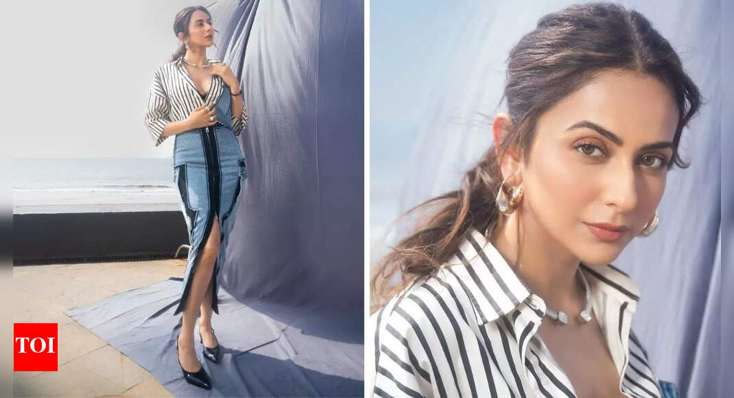 Rakul Preet Singh serves effortless style in Rs 51,000 stripes-denim look for ‘De De Pyaar De 2’ promotions