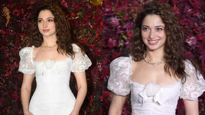 Tamannaah Bhatia's heart necklace and white lace dress have fans falling in love
