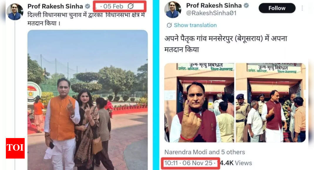 'Vote chori proof': Opposition attacks Rakesh Sinha, BJP leaders for voting in two states; RSS ideologue hits back