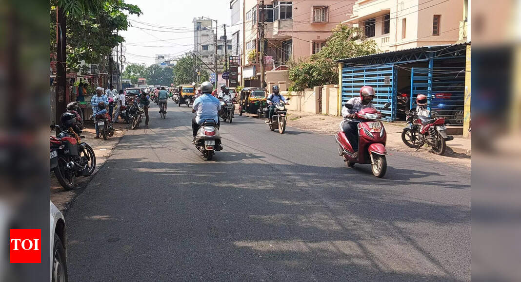 Repair of Maharshi college road taken up after long delay