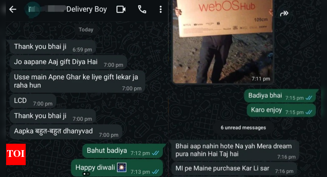 'If you weren’t there...’: Delivery boy’s touching reply to Rs 1,000 Diwali bonus wins hearts online
