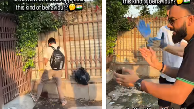 Watch: Man urinates outside Delhi's Red Fort metro; runs as foreign influencer shames him