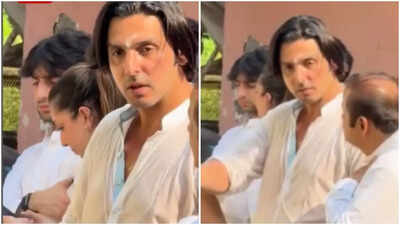Zarine Khan funeral: Zayed Khan fights back tears as he performs mother’s last rites