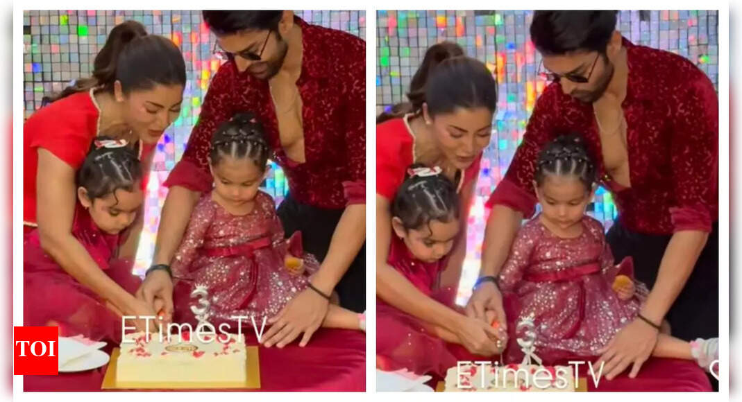 Debina Boneerjee and Gurmeet Choudhary celebrate daughter Divisha's birthday; family twins in red