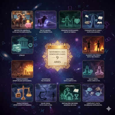 Horóscopo diario: Predicciones astrológicas para hoy, 9 de noviembre de 2025