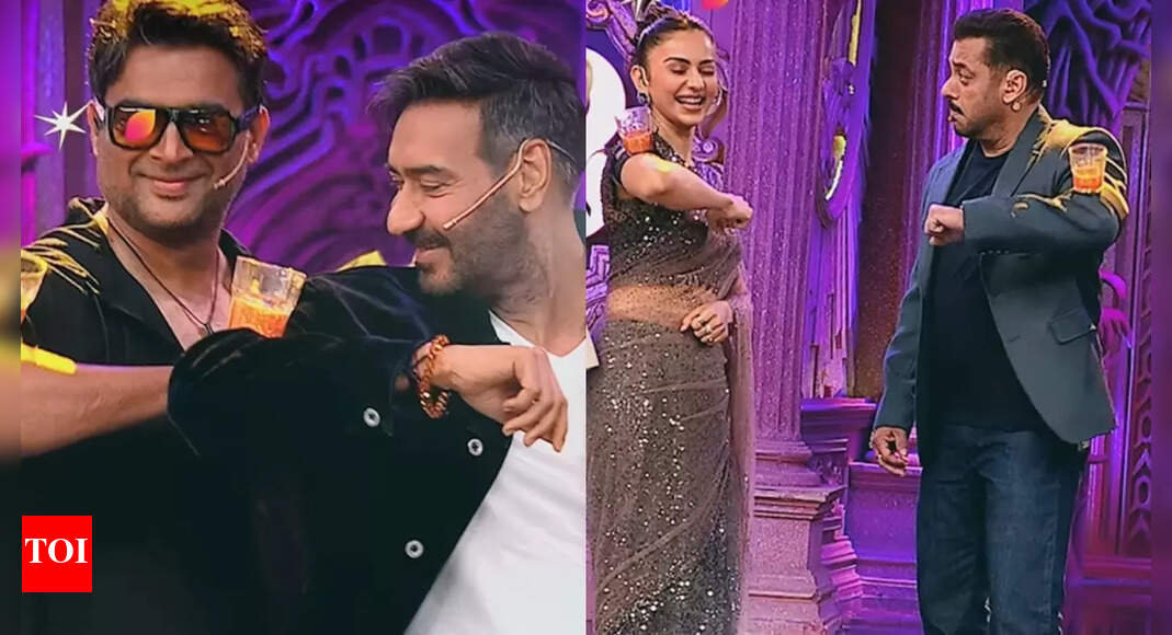 Salman Khan, Ajay Devgn, and 'De De Pyaar De 2' team recreate iconic hook steps of 'Pehla Tu Duja Tu' and 'Jhoom Sharaabi'