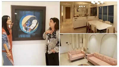 Inside Amrita Rao and RJ Anmol's dreamy pink Mumbai home that holds treasures like a real MF Husain painting