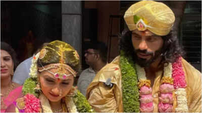 Amruthavarshini actress Rajini Gowda ties the knot with fitness trainer Arun Gowda in Bengaluru