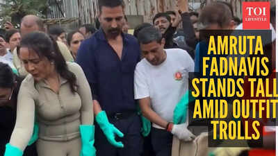 Amruta Fadnavis shuts down trolls with grace over beach cleanup outfit controversy