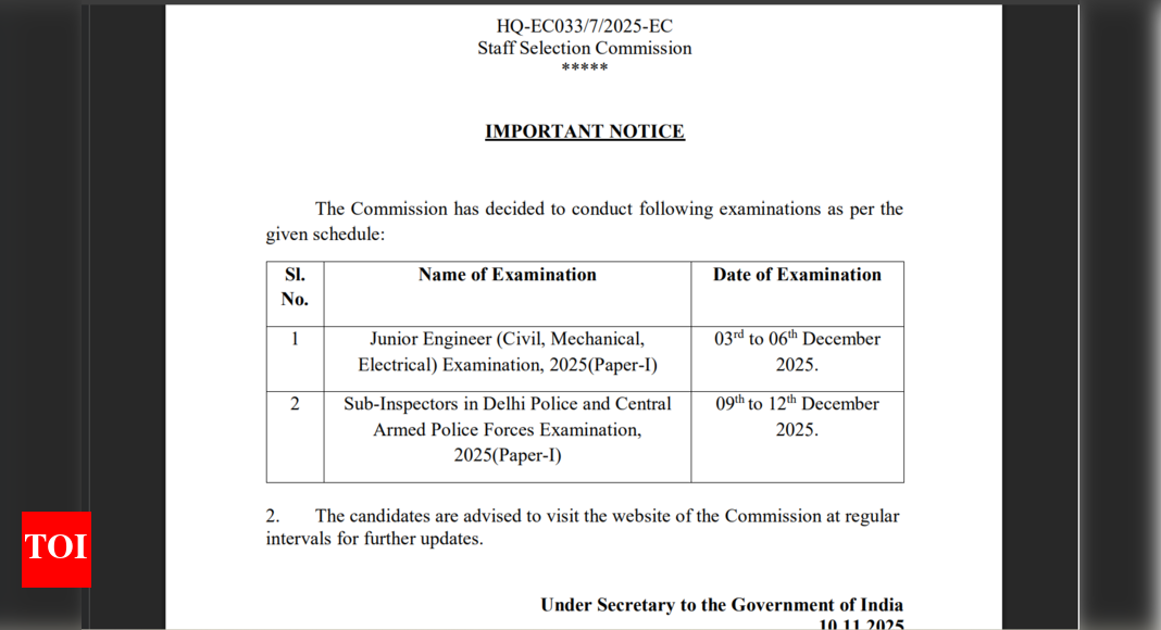 SSC JE and SI Delhi Police exam dates declared: Check important schedule here