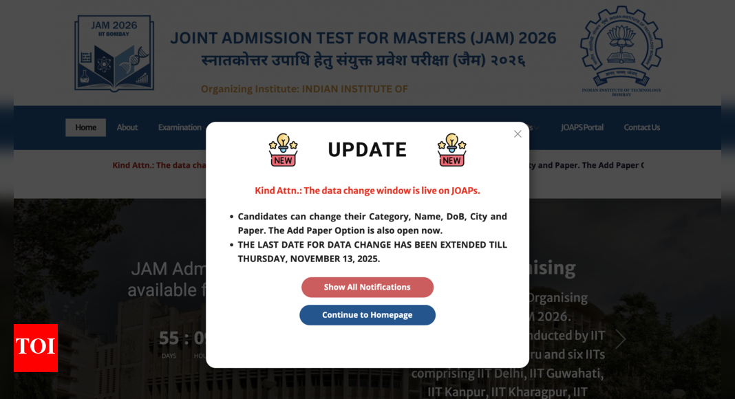 IIT JAM 2026: IIT Bombay extends application correction window, check how to make changes online