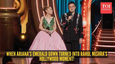 Indian designer Rahul Mishra takes over Hollywood as Ariana Grande shines in his emerald dream