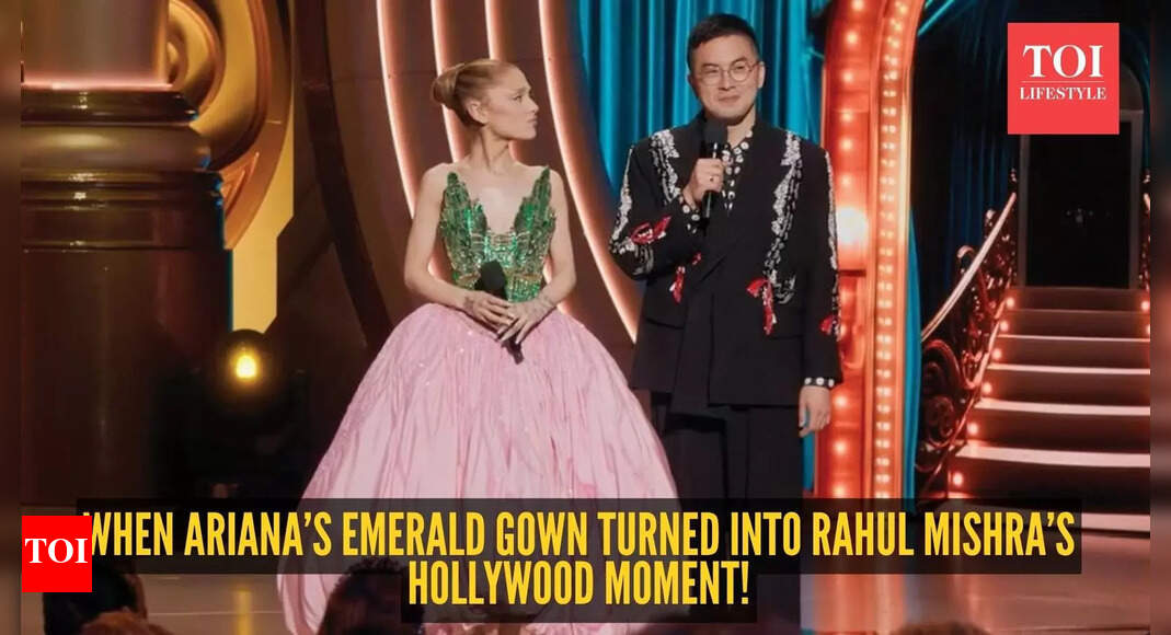 Indian designer Rahul Mishra takes over Hollywood as Ariana Grande shines in his emerald dream