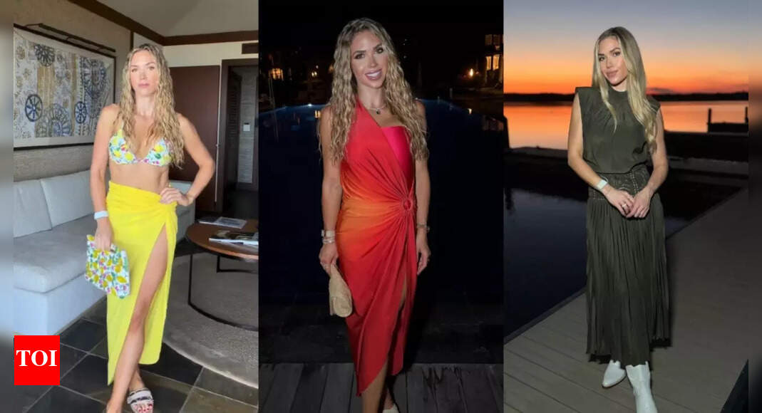 Chiefs’ heiress Gracie Hunt stuns in a sizzling bikini and a striking red dress beneath the glowing Hawaiian Supermoon