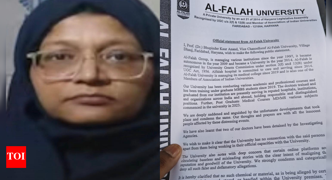 Faridabad terror module: Al-Falah University distances itself from detained doctors; VC 'anguished' over recent events