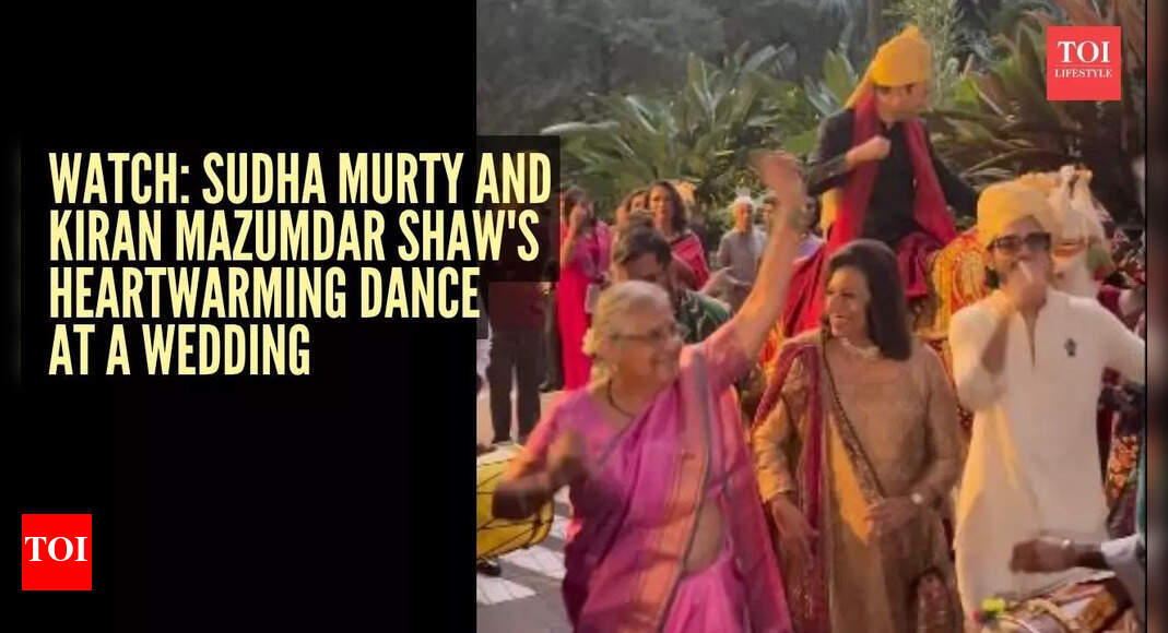 Sudha Murty and Kiran Mazumdar Shaw’s happy dance at a wedding goes viral: Who were the bride and groom – The Times of India