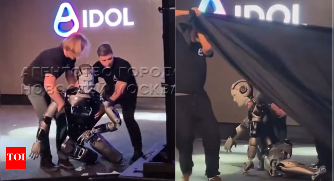 ‘Runs on Vodka’: Russia unveils its first humanoid robot; stumbles and falls moments after taking its first steps