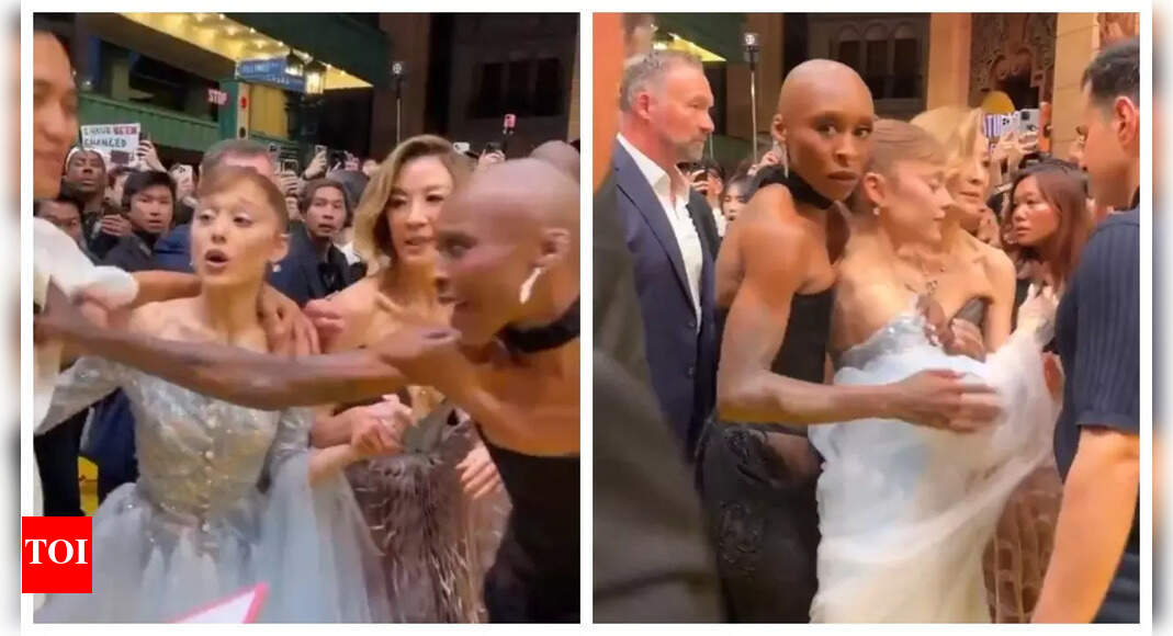'Wicked: For Good': Cynthia Erivo protects Ariana Grande after fan breaches barricade and GRABS singer at Singapore premiere