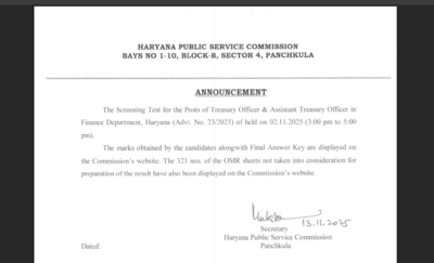 HPSC TO, ATO screening test marks and final answer key released: Direct link to download here