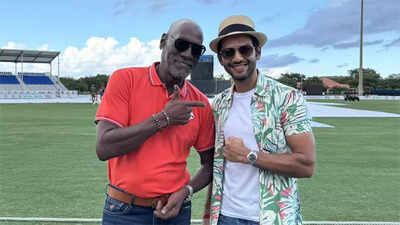 'GOAT himself held him': Unmukt Chand meets Viv Richards - legend blesses his son in heartwarming moment | Watch