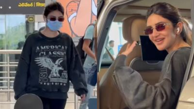  'Mass Jathara' actress keeps it casual in graphic sweatshirt and flared pants