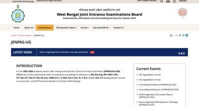 WBJEEB JENPAS UG 2025 counselling: Registration window opens at wbjeeb.nic.in; check direct link to apply and other key details here
