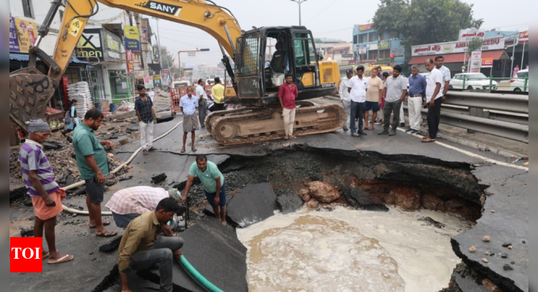 Drinking water wasted, traffic affected as pipeline bursts in Coimbatore