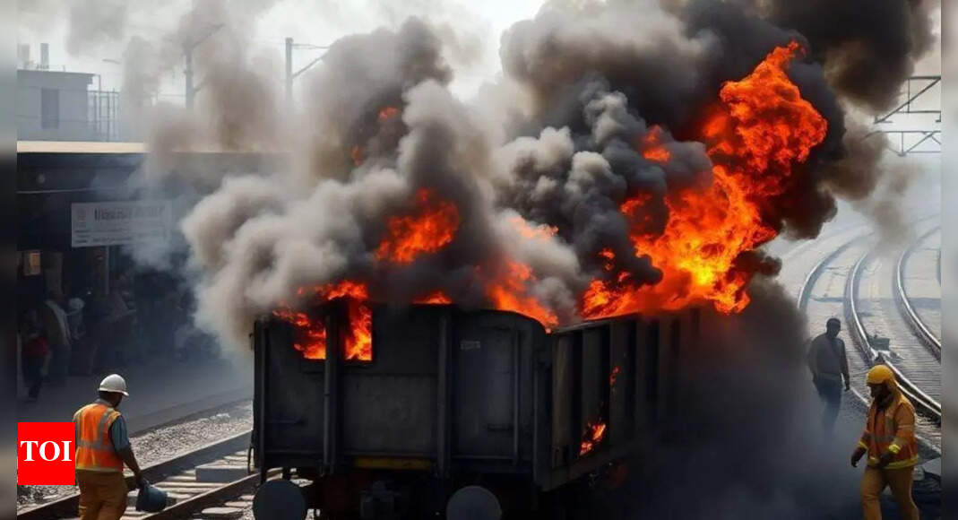 Smoke sparks panic: Goods train bogie catches fire near Bareilly Junction, train operations disrupted