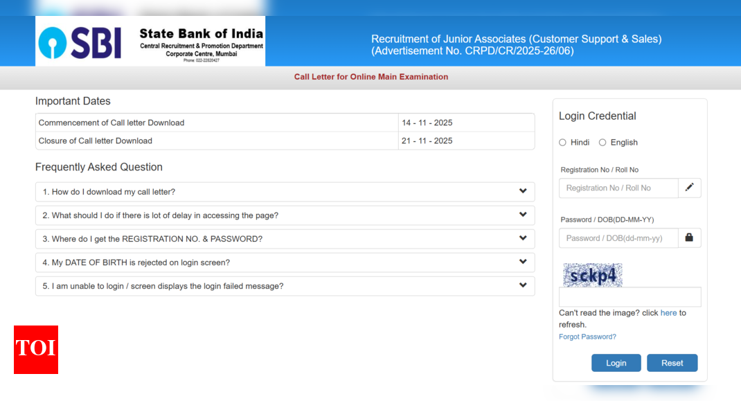 SBI Clerk Mains admit card 2025 released at sbi.co.in: Direct link to download hall tickets here