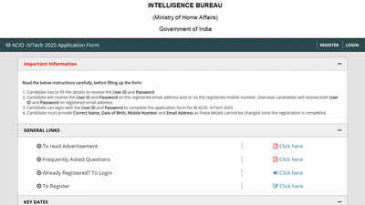 IB recruitment deadline tomorrow for ACIO-II tech posts requiring valid GATE scores and engineering qualifications; apply here