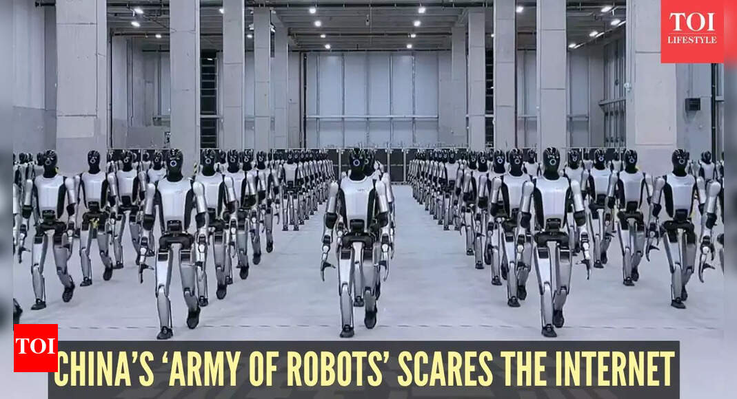 'Army of robots': China's humanoid bots marching in unison spook the internet in viral video