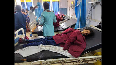 School students sustain minor injuries as  as bus rams truck, falls into ditch in Koderma